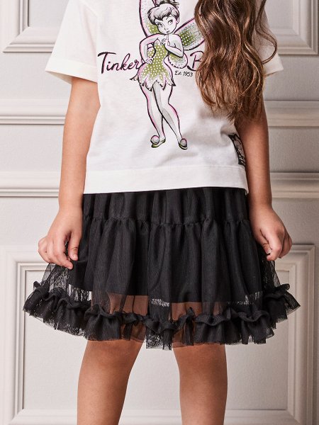 Saia Infantil Menina Animê de Tule com Babado