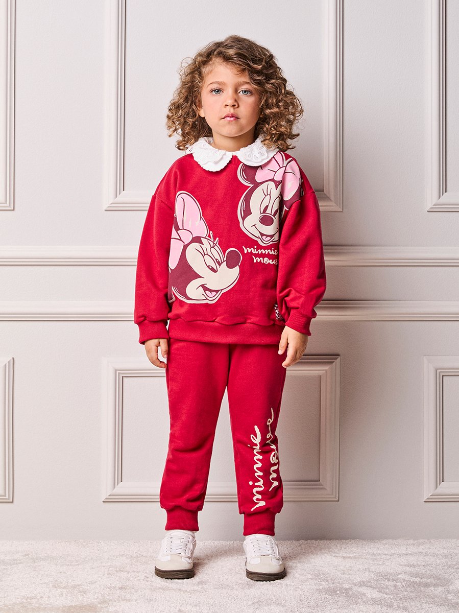 Conjunto Infantil Menina Animê de Moletom Cherry da Minnie Mouse