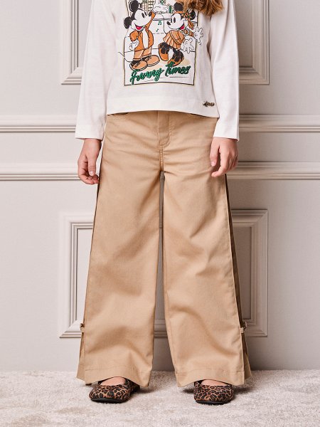 Calça Infantil Menina Animê Sarja com Aviamentos