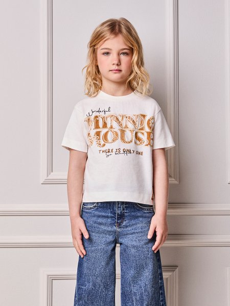 Blusa Infantil Menina Animê Bordada da Minnie