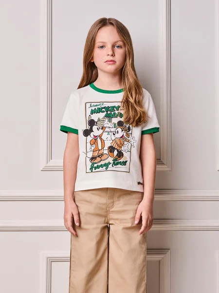 Blusa Infantil Menina Animê do Casal Mouse com Strass