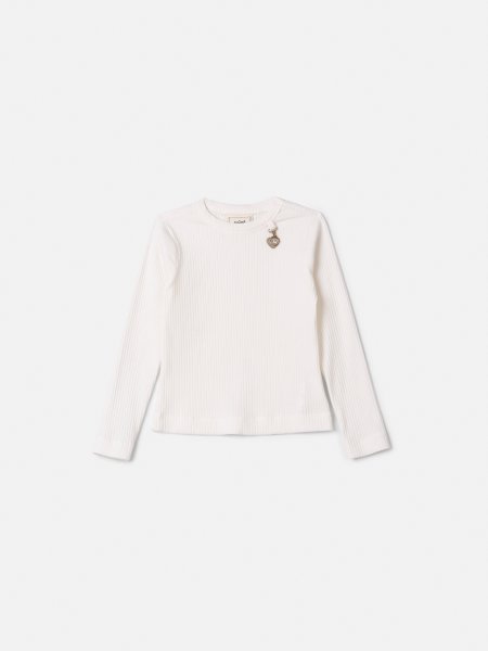 Blusa Infantil Menina Animê Manga Longa Canelada com Pingente