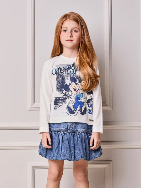 Blusa Infantil Menina Animê Manga Longa do Casal Mouse