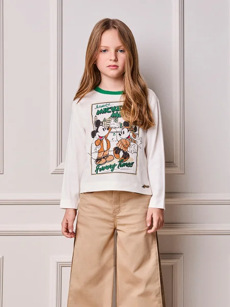 Blusa Infantil Menina Animê Manga Longa do Casal Mouse