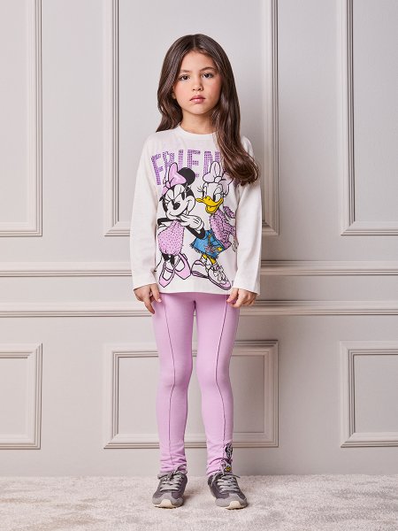 Conjunto Infantil Menina Animê Manga Longa da Minnie e Daisy Fashionistas