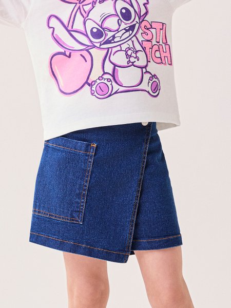 Short Saia Infantil Menina Bimbi Jeans