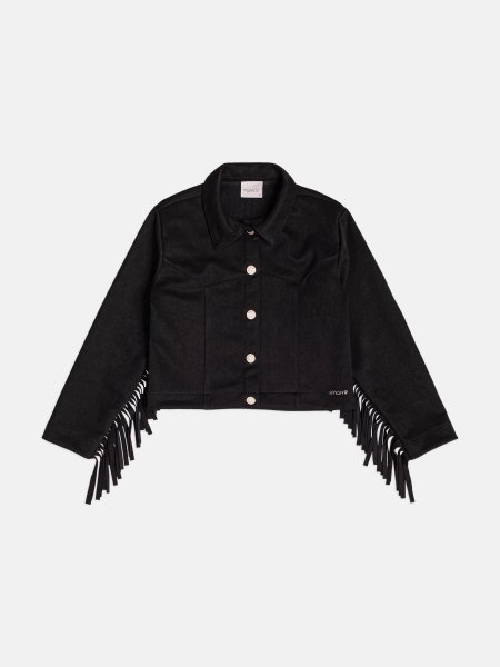 Jaqueta Infantil Menina de Suede com Franjas