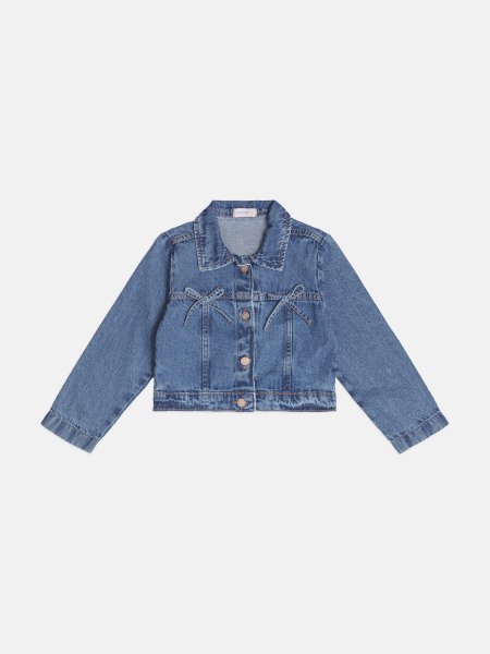 Jaqueta Infantil Menina Jeans com Laços
