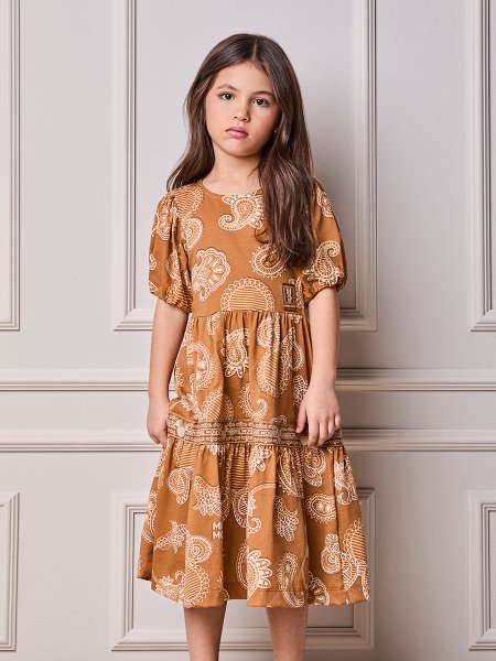 Vestido Infantil Menina Animê Paisley da Minnie