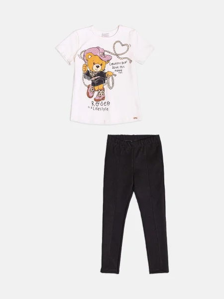 Conjunto Infantil Menina Manga Curta de Country Bear
