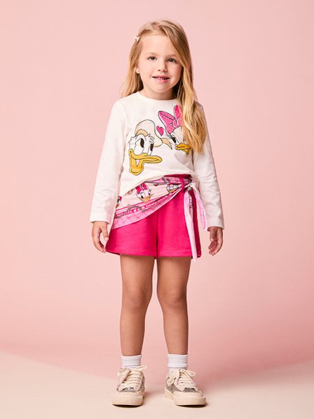 Conjunto Infantil Menina com Lenço da Daisy e Donald