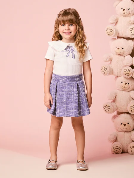 Conjunto Infantil Menina em Tweed com Golinha
