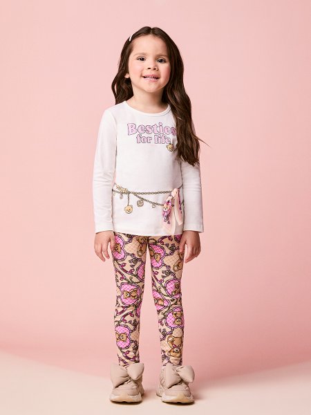 Conjunto Infantil Menina Manga Longa de Correntinhas