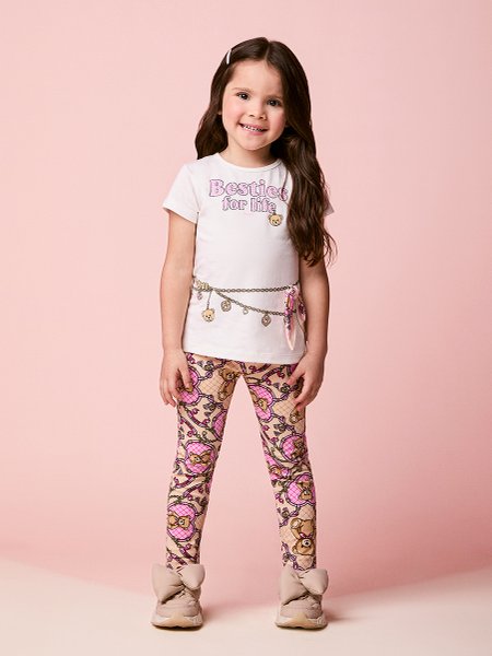 Conjunto Infantil Menina de Correntinhas com Laço