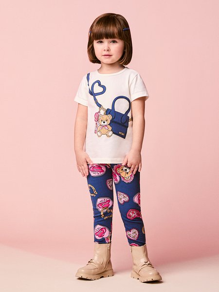 Conjunto Infantil Menina com Bolsinha de Urso