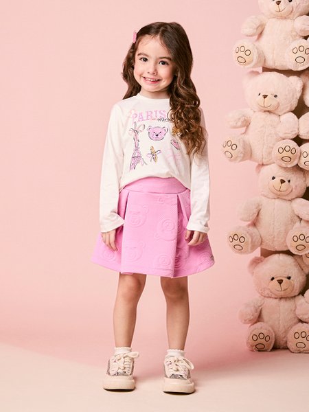 Conjunto Infantil Menina Manga Longa de Ursinhos