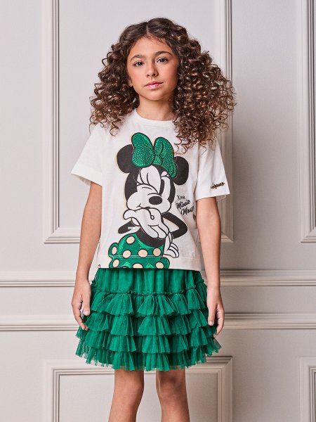 Blusa Menina Animê Infantil da Minnie Mouse Disney