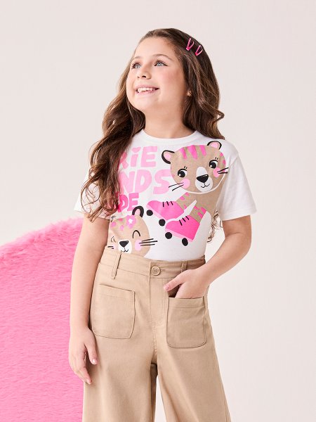 T-Shirt Infantil Menina Bimbi Estampado