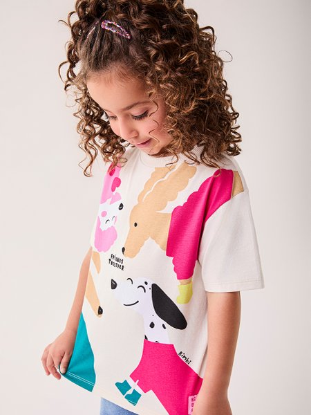 T-Shirt Infantil Menina Bimbi Estampado