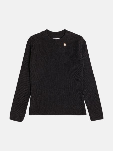 Blusa Infantil Menina Bimbi de Tricot Básica Preta