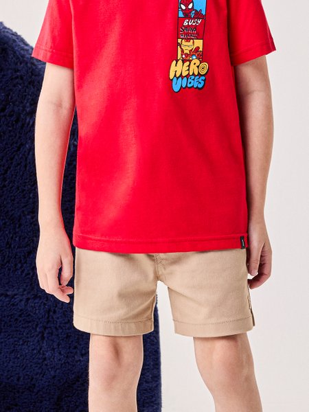 Bermuda Infantil Menino Bimbi Bege com Cadarço