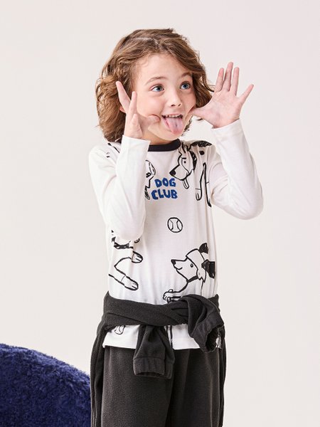 Camiseta Infantil Menino Bimbi Manga Longa Dog Club