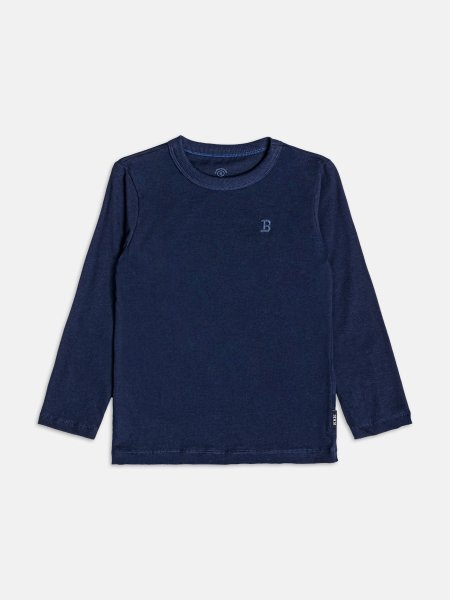 Camiseta Infantil Menino Bimbi Manga Longa Preta Básica