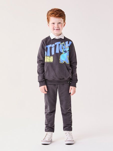 Conjunto Infantil Menino Bimbi de Moletom do Stitch Disney