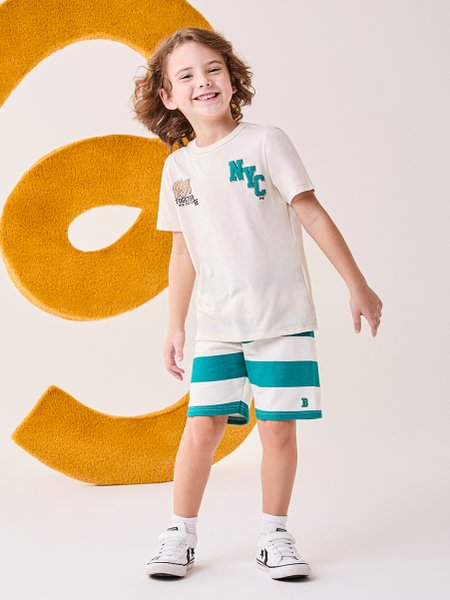 Conjunto Infantil Menino Bimbi Listrado Estampado