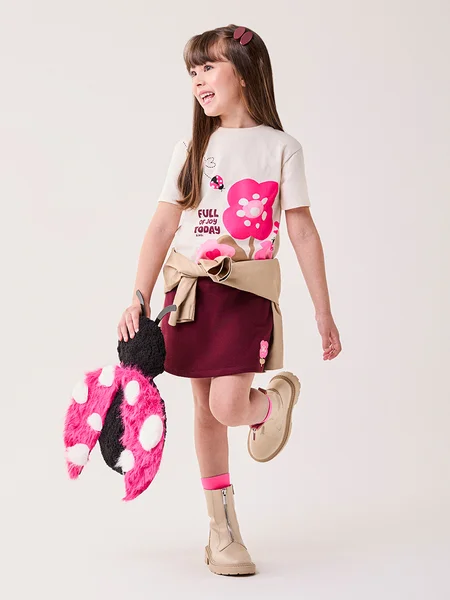 Conjunto Infantil Menina Bimbi Bordo Estampado