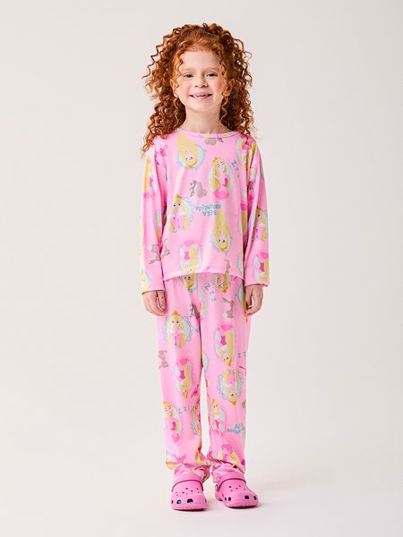 Conjunto Pijama Infantil Menina Bimbi de Suede da Princesa Aurora Disney
