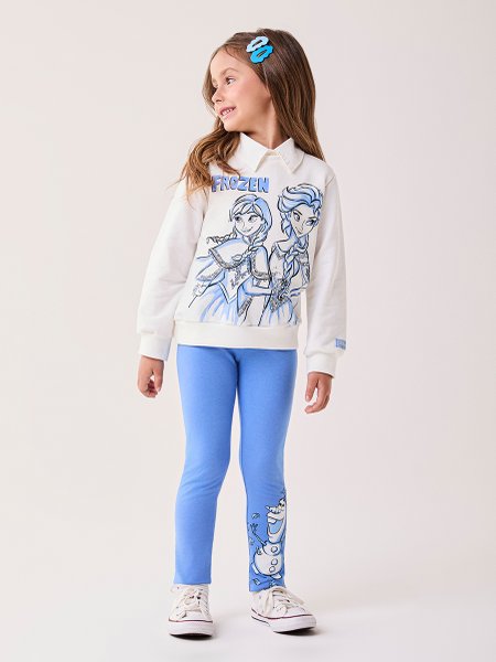 Conjunto Infantil Menina Bimbi Azul da Frozen Disney