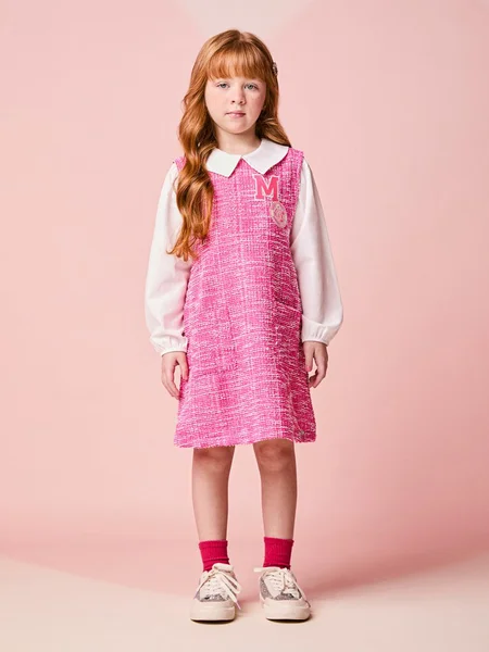Vestido Infantil Menina de Tweed com Golinha