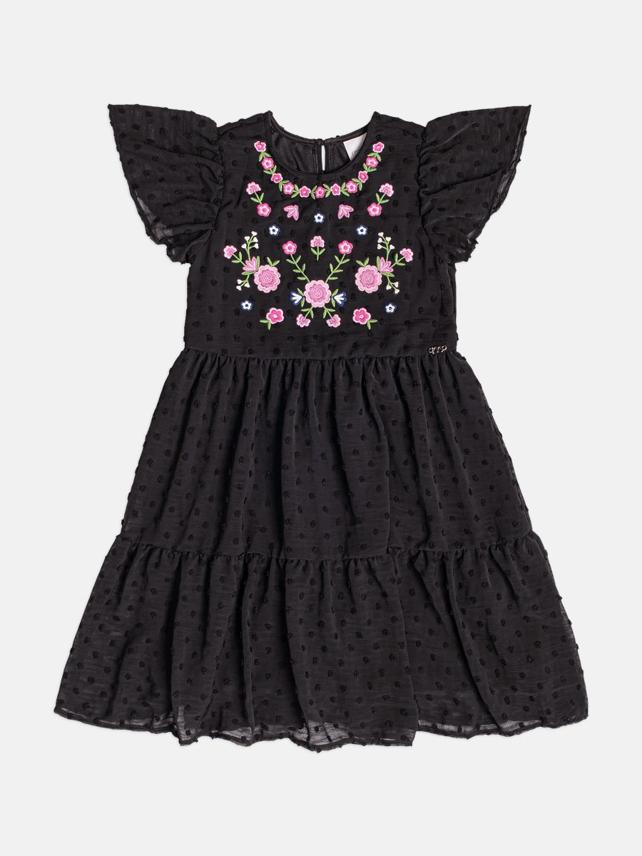 Omi♡ Blusa Menina Infantil de Manga Bufante com Bordado