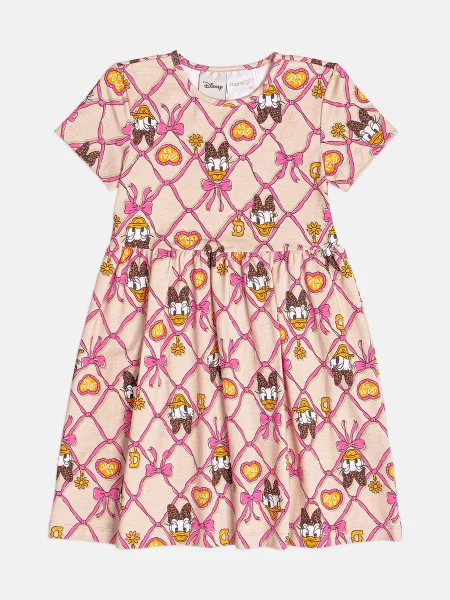 Vestido Infantil Menina Manga Curta da Daisy Duck