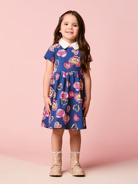 Vestido Infantil Menina de Ursinha Cowgirl