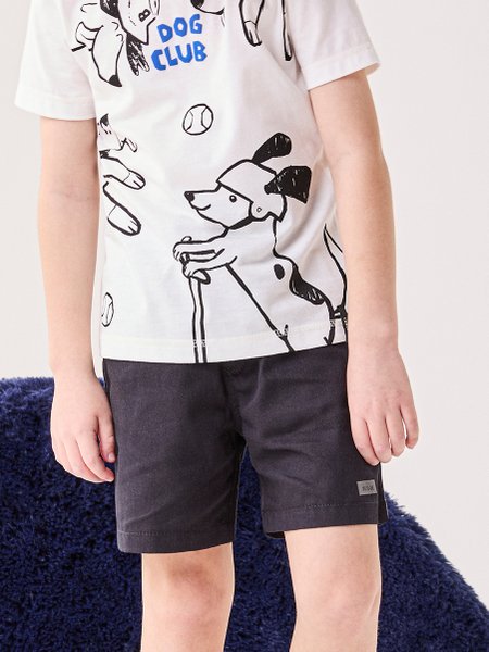 Bermuda Infantil Menino Bimbi Preta com Cadarço