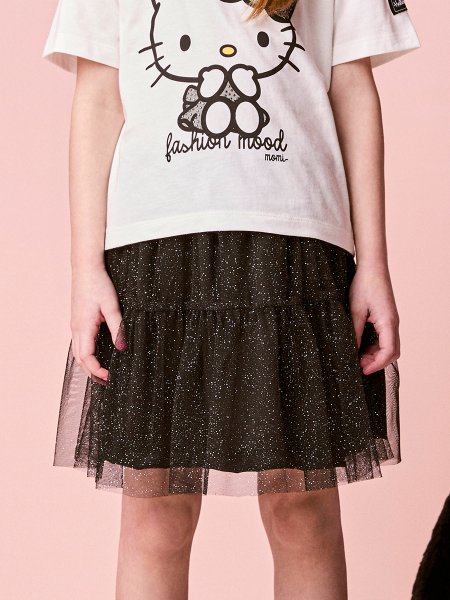 Saia Momi Infantil de Tule com Glitter
