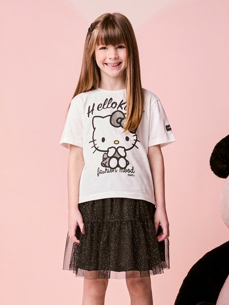 Blusa Menina Infantil Momi com Strass da Hello Kitty