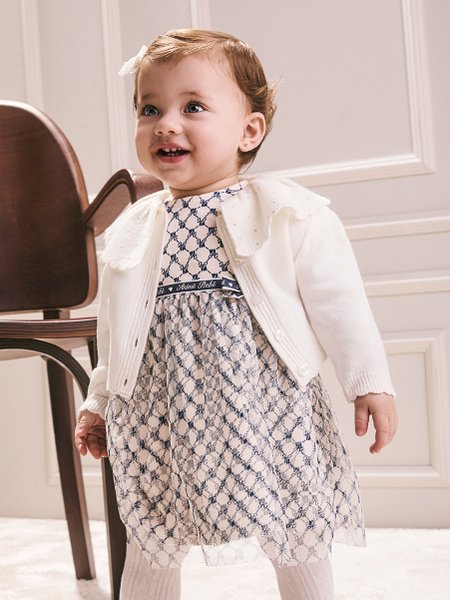 Casaco Infantil Menina Animê de Tricot com Gola