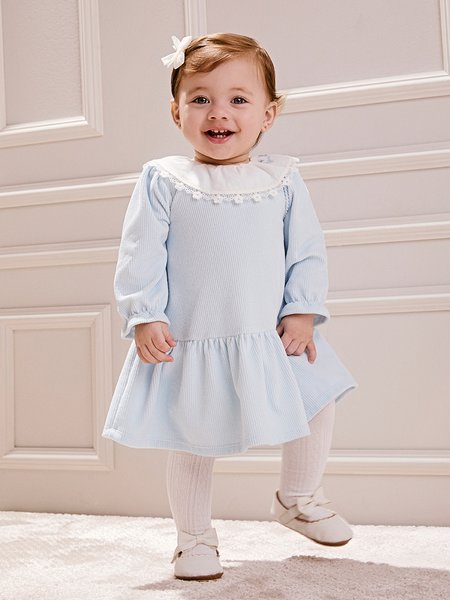 Vestido Infantil Menina Animê e Gola Bordada