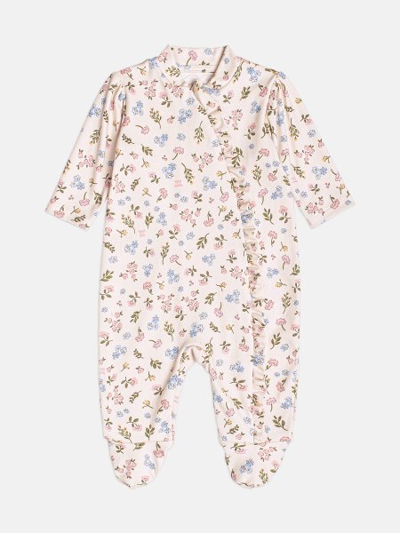 Macacão Infantil Menina Florido com Babadinho