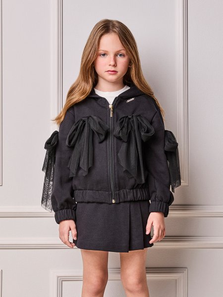 Jaqueta Infantil Menina Animê com Laços de Tule