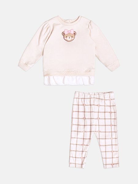 Conjunto Infantil Menina em Moletom de Ursinha