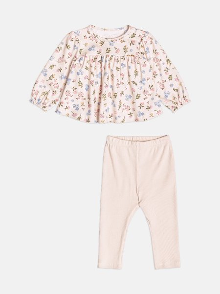 Conjunto Infantil Menina Manga Longa com Flores