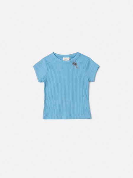 Blusa Infantil Menina Animê Canelada com Pingente