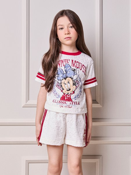 Conjunto Infantil Menina Animê de Renda da Minnie