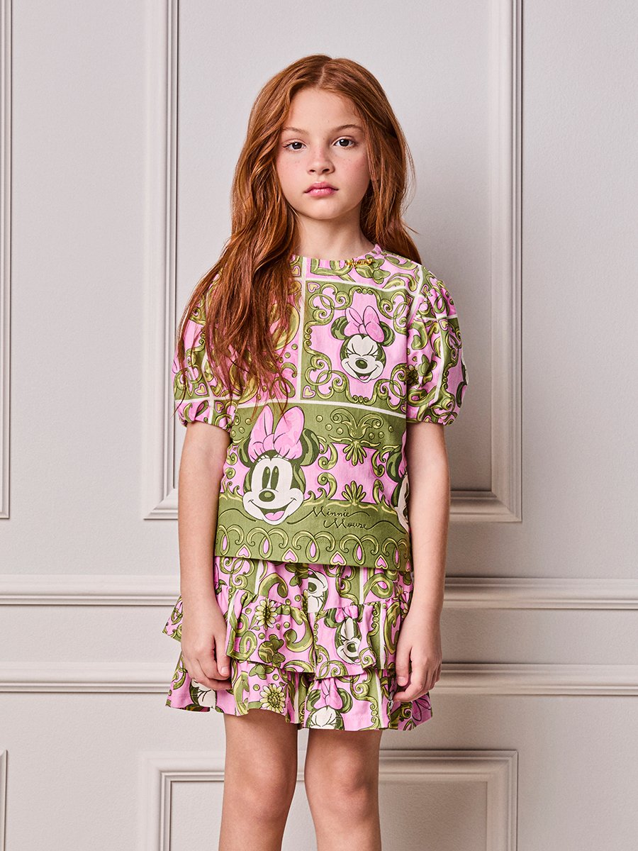 Blusa Infantil Menina Animê Minnie e Daisy Duck com Strass