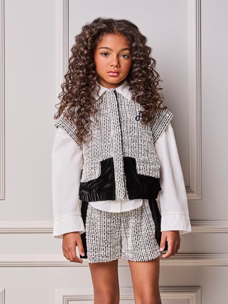 Conjunto Infantil Menina Animê de Tweed com Veludo