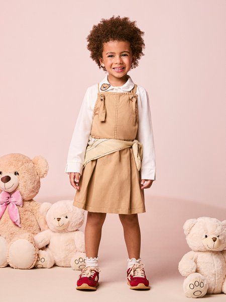 Salopete Infantil Menina de Sarja Caramelo